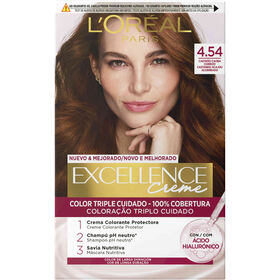 Coloração Permanente Excellence Creme Castanho Acajou Acobreado 4.54
