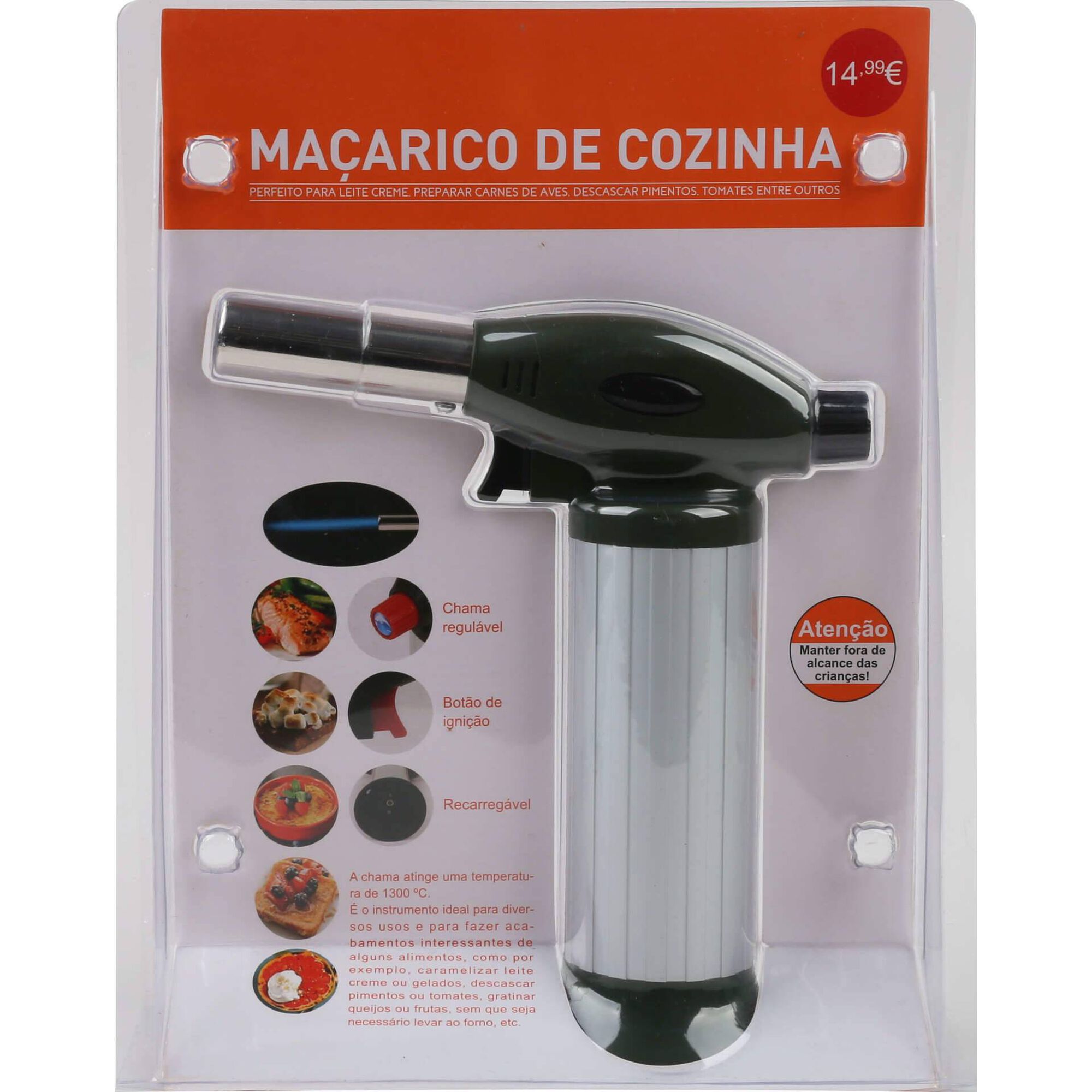 Ma&ccedil;arico de Cozinha Recarreg&aacute;vel Preto Bazar&atilde;o