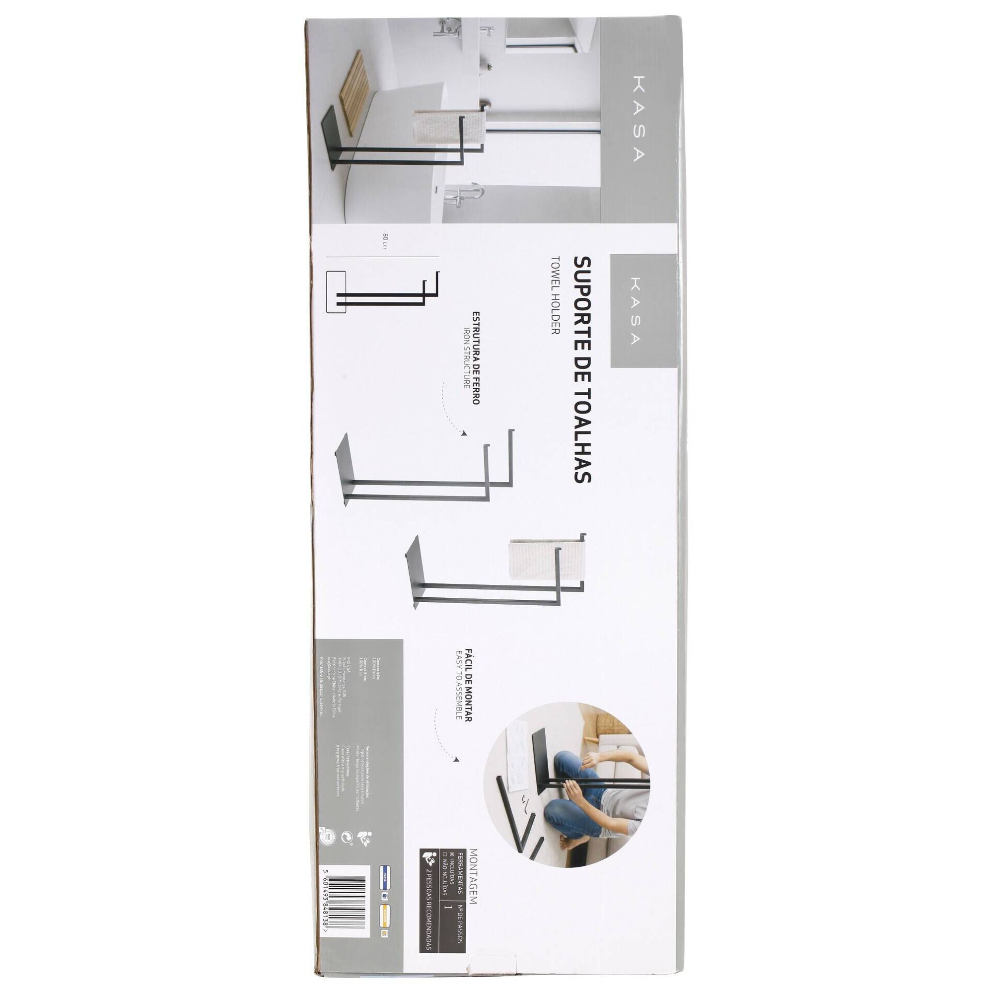 Suporte de Toalhas Preto Kasa