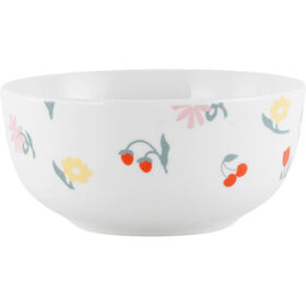 Ta&ccedil;a 530ml Branca com Flores Kasa