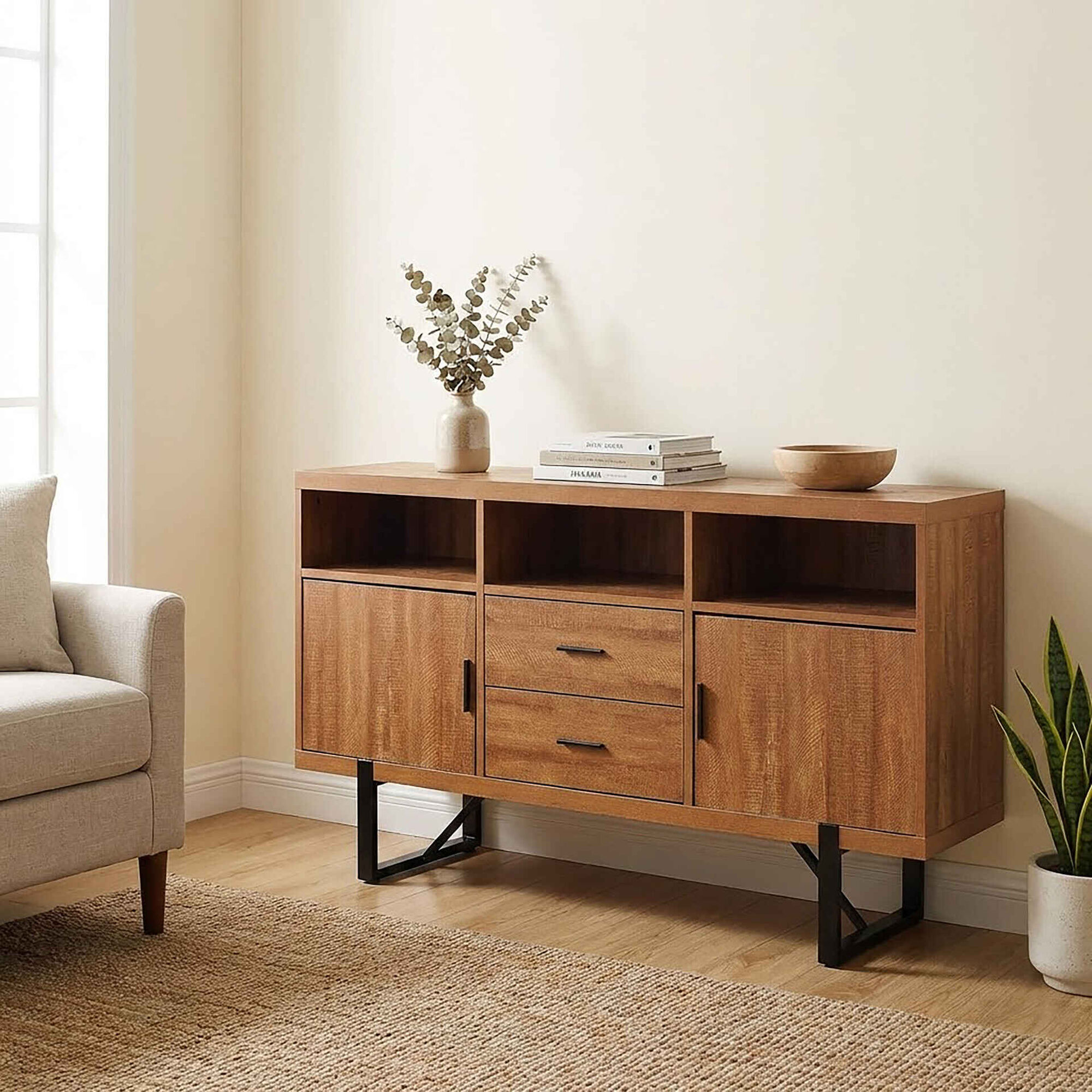Aparador com Portas e Gavetas Nordic Kasa