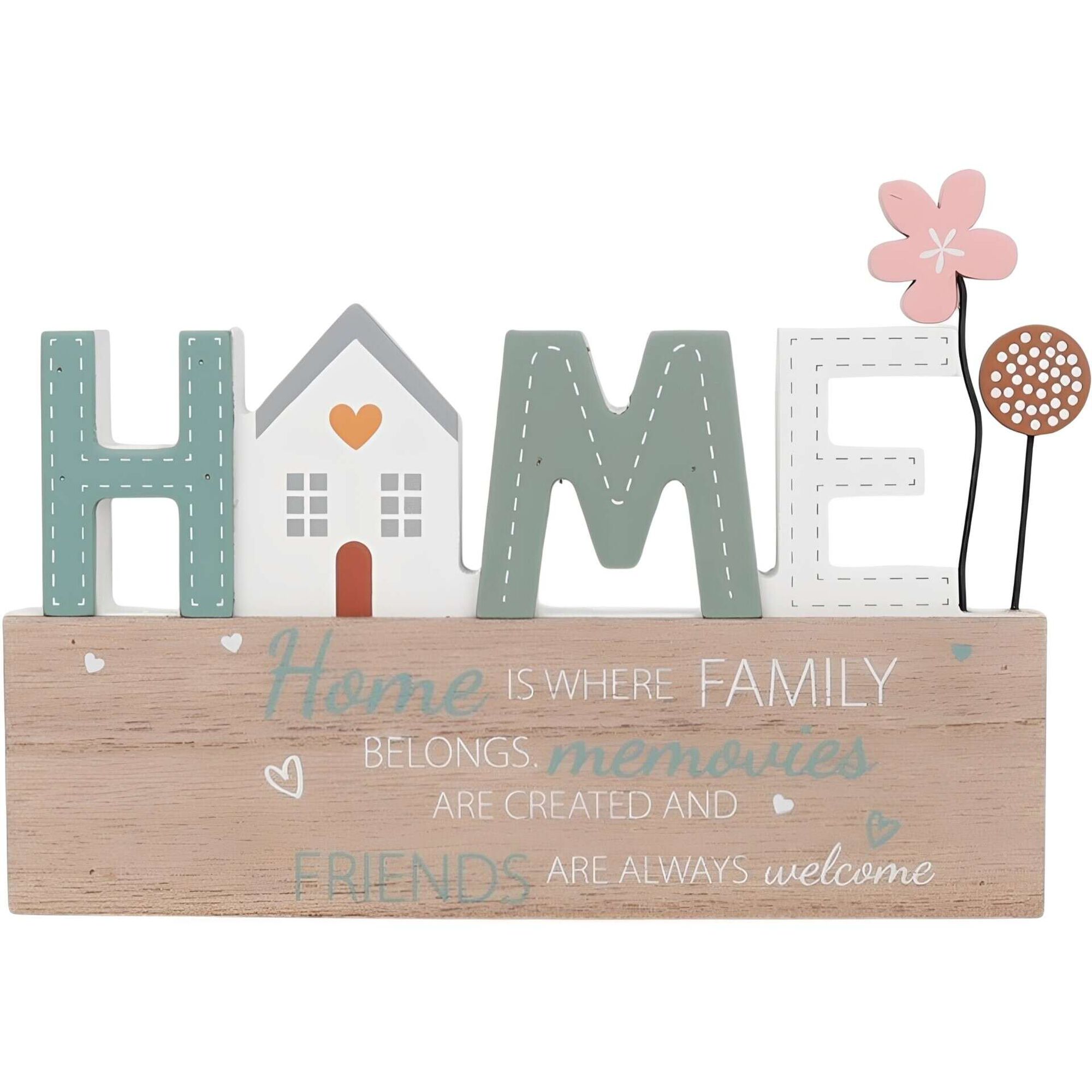 Letra Home com Base Natural Kasa