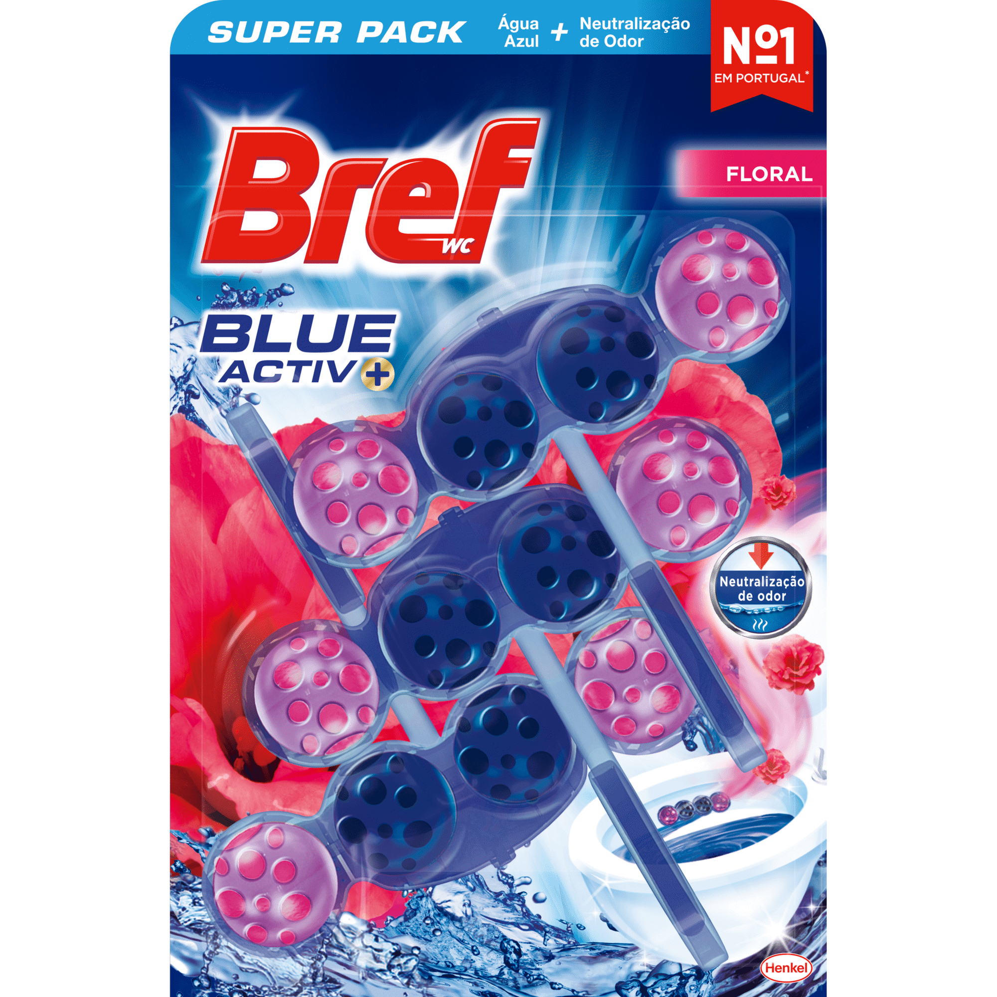 Bloco Sanit&aacute;rio Blue Activ Floral Bref