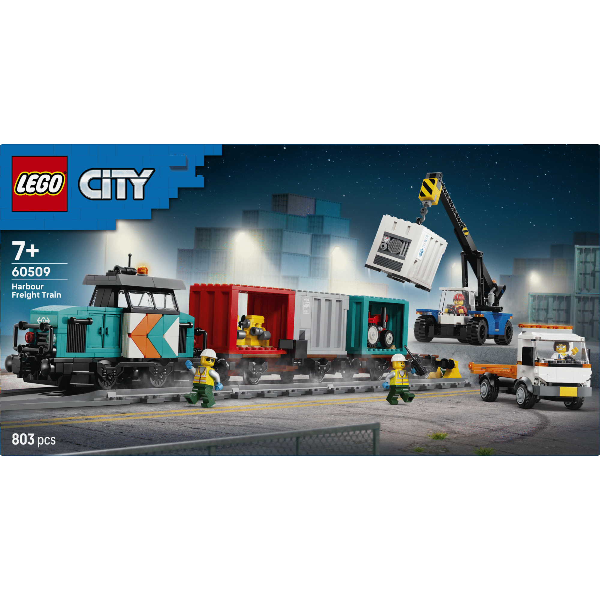 LEGO City - Porto de Comboios de Mercadoria com Grua e Cami&atilde;o - 60509