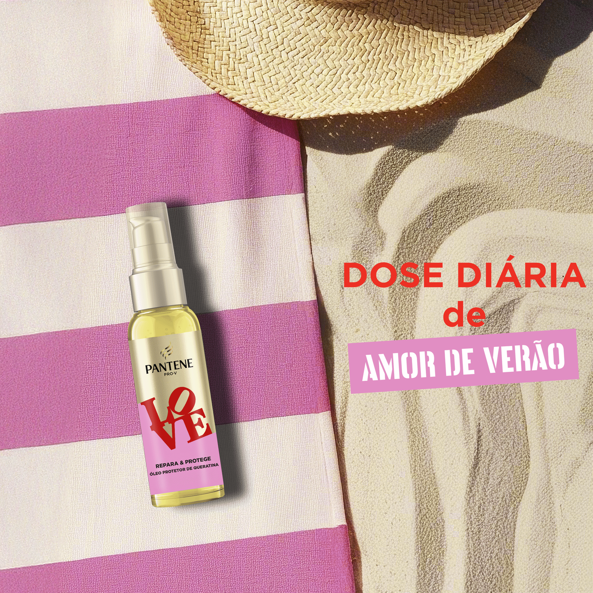 &Oacute;leo Cabelo Queratina Repara e Protege Love Pantene