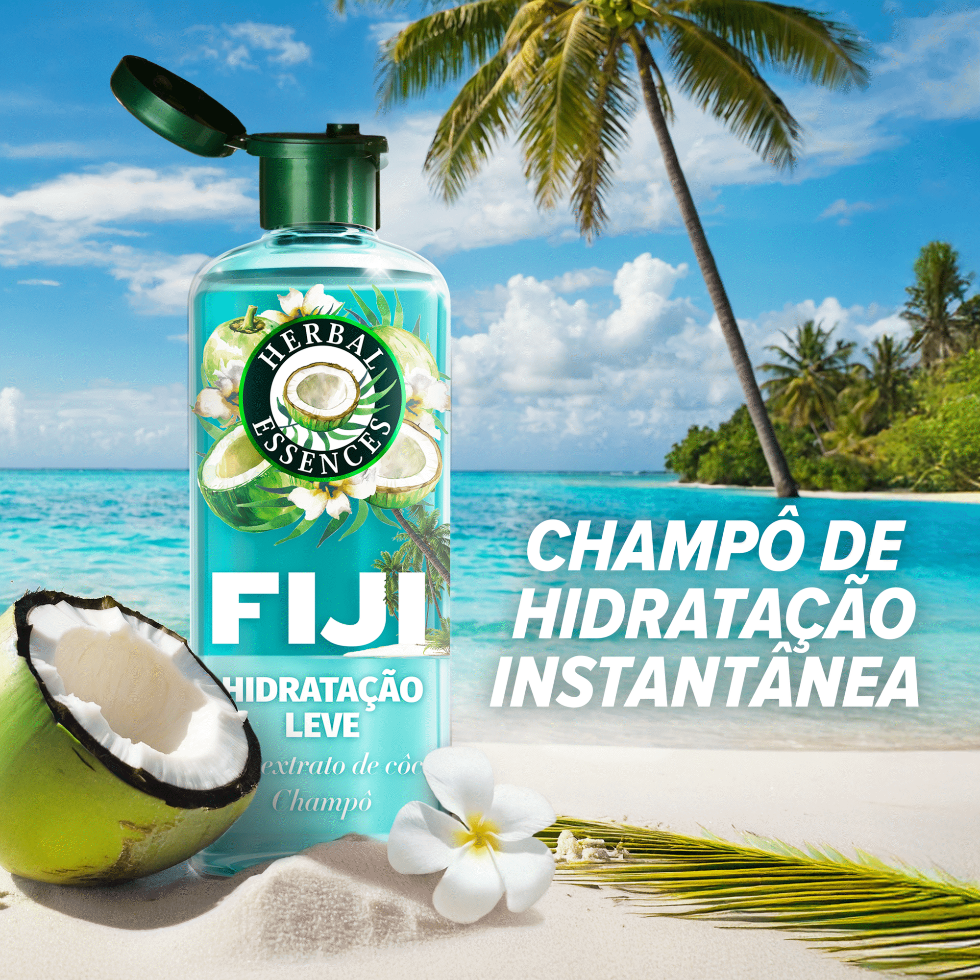 Champ&ocirc; Hidrata&ccedil;&atilde;o Leve Fiji Coco Herbal Essences