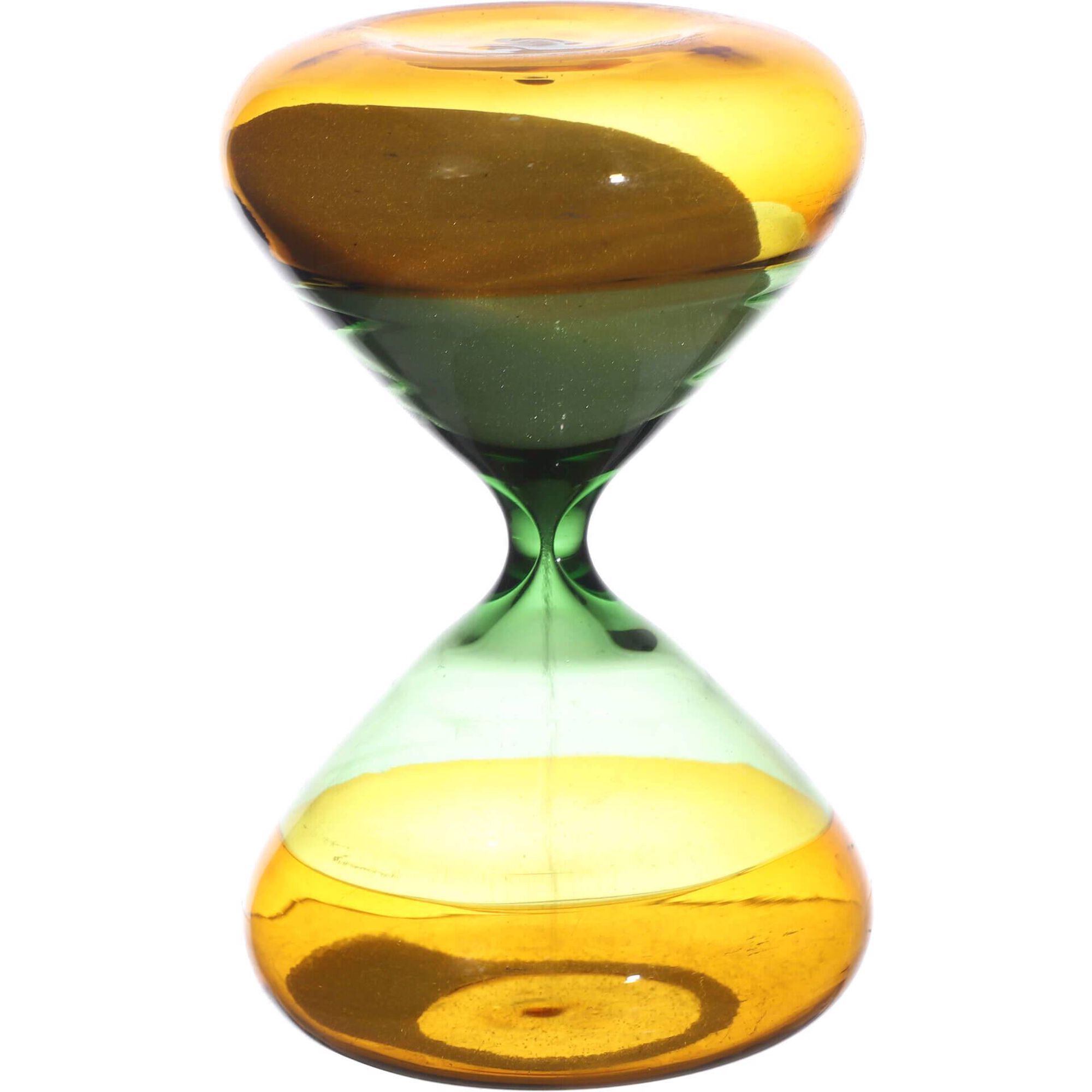 Ampulheta Vidro Degrad&ecirc; Amarelo e Verde Kasa