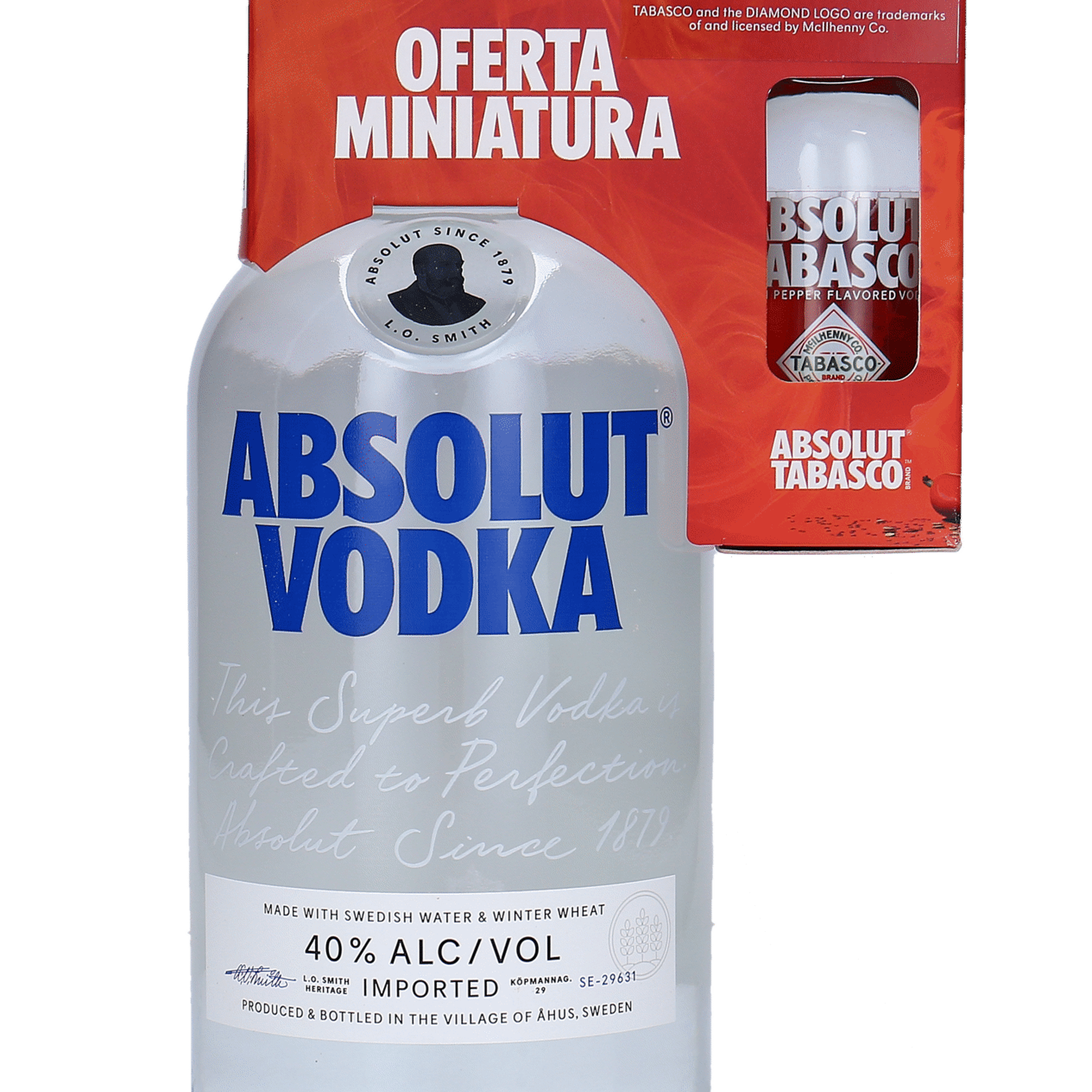 Absolut Vodka com miniatura Tabasco