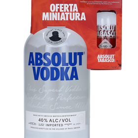 Absolut Vodka com miniatura Tabasco