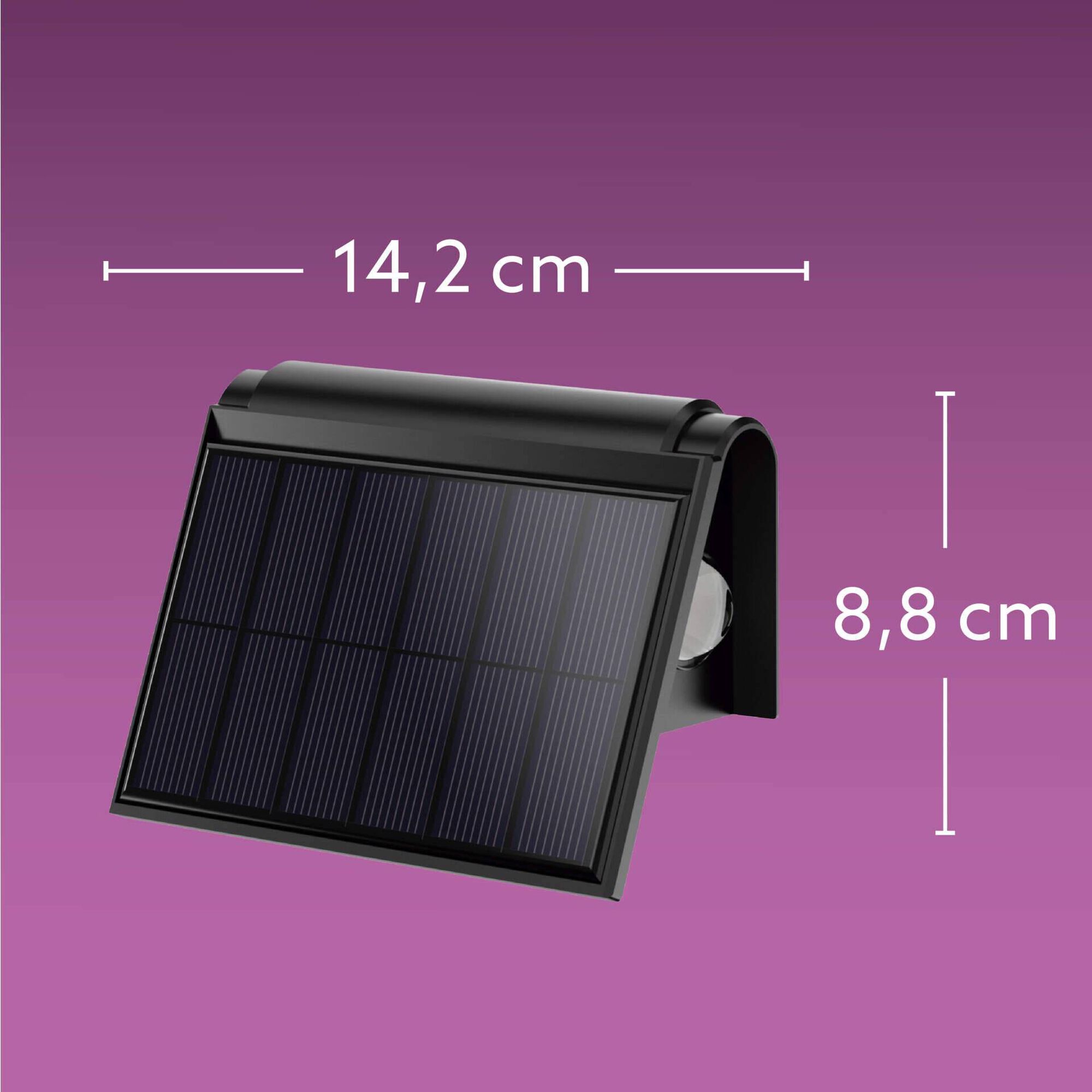 Foco de Parede Solar 3 LEDs Preto Boost