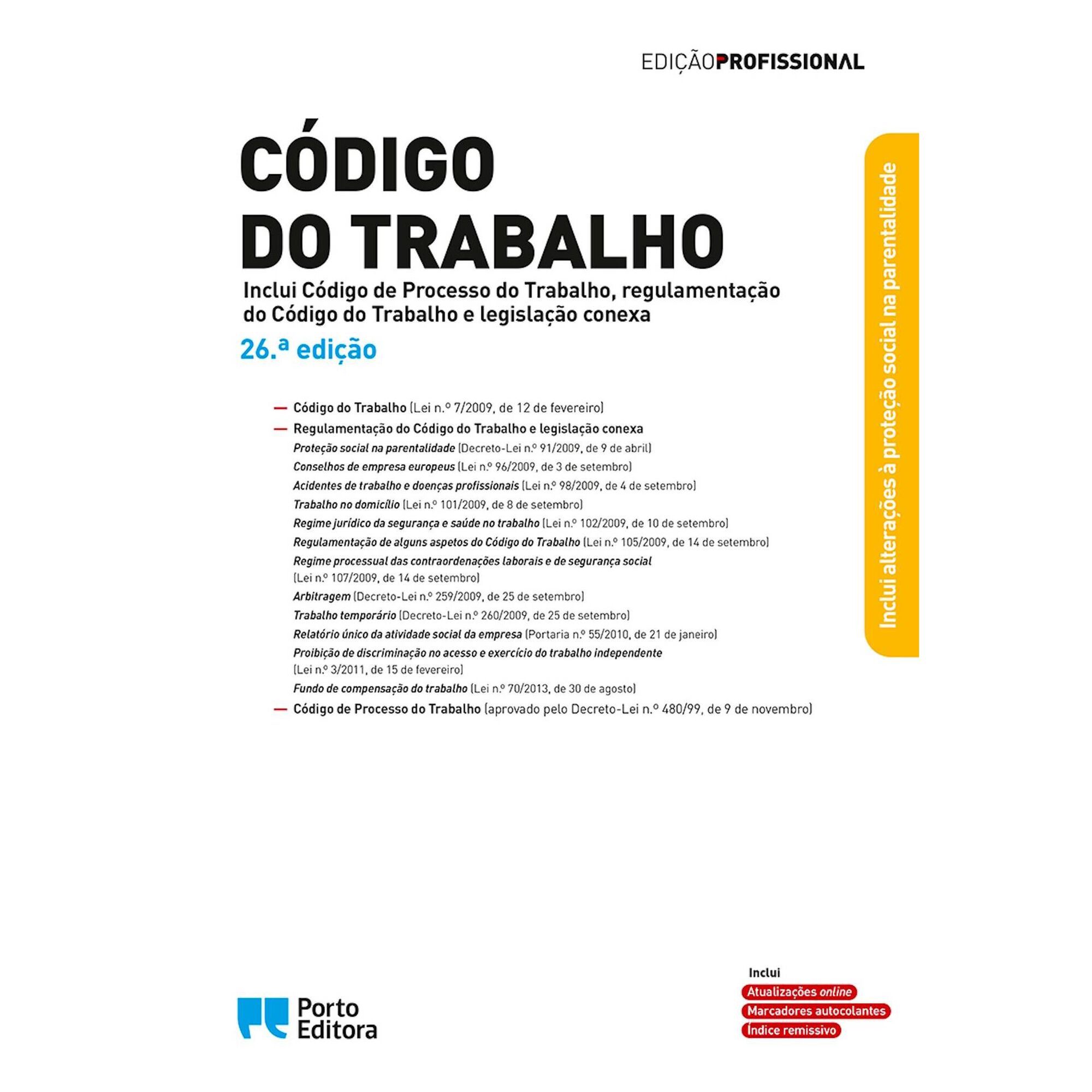 C&oacute;digo do Trabalho (26.&ordf; Edi&ccedil;&atilde;o)