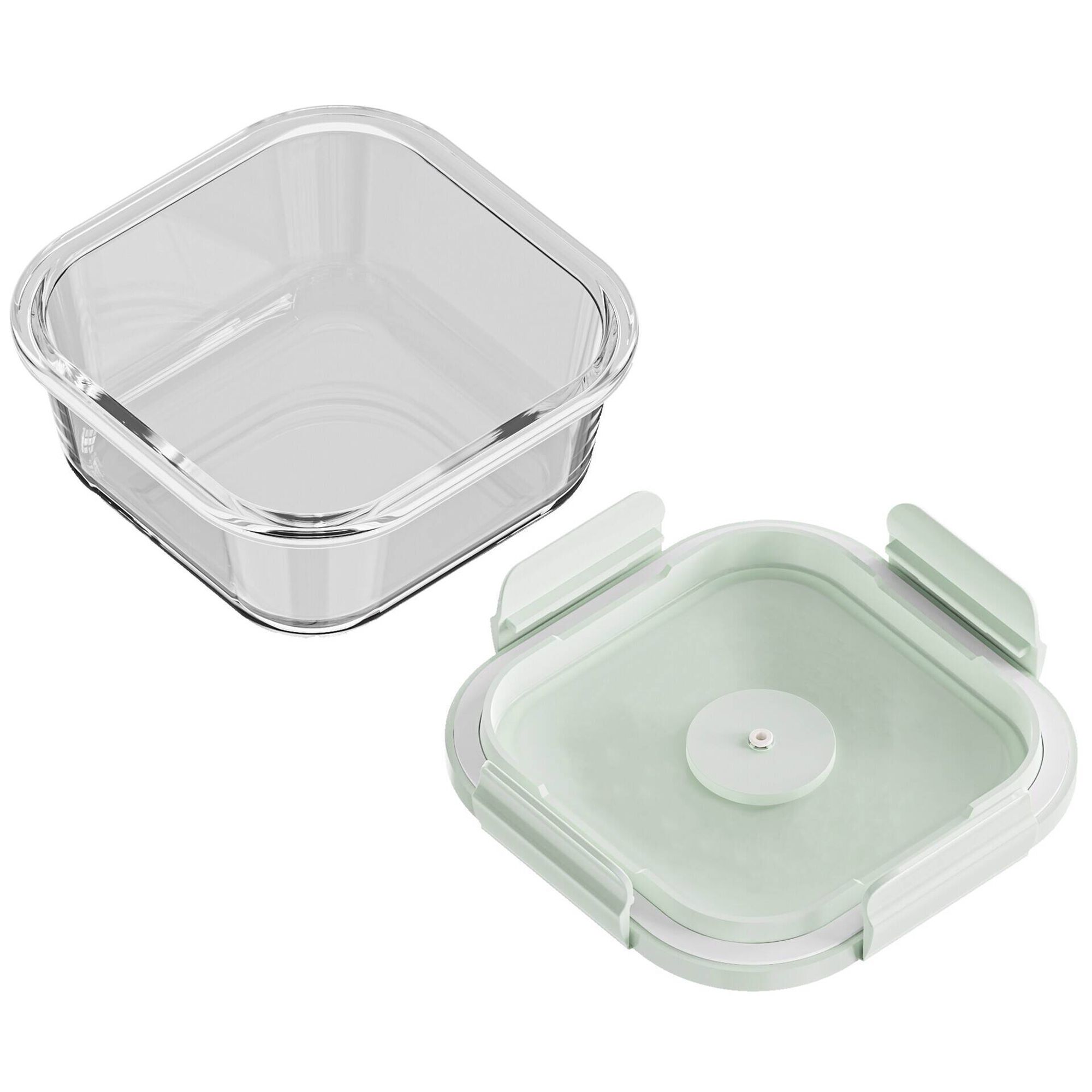 Caixa Vidro Quadrada 1230ml com Vácuo