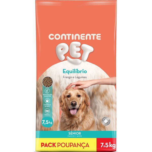 Ração para Cão Sénior Frango e Legumes Pack Poupança Continente Pet Equilíbrio