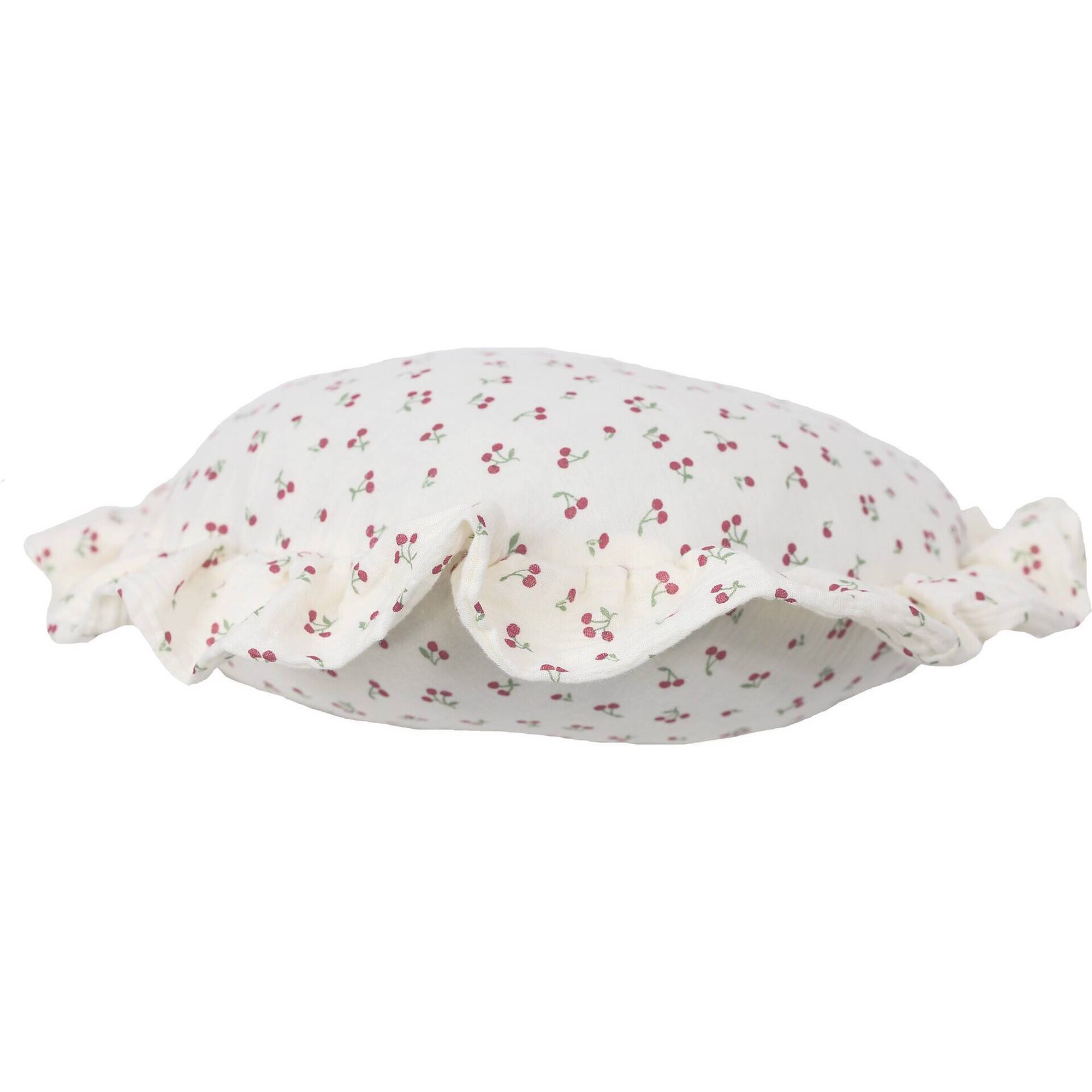 Almofada 36cm Redonda All Over Cerejas Kasa