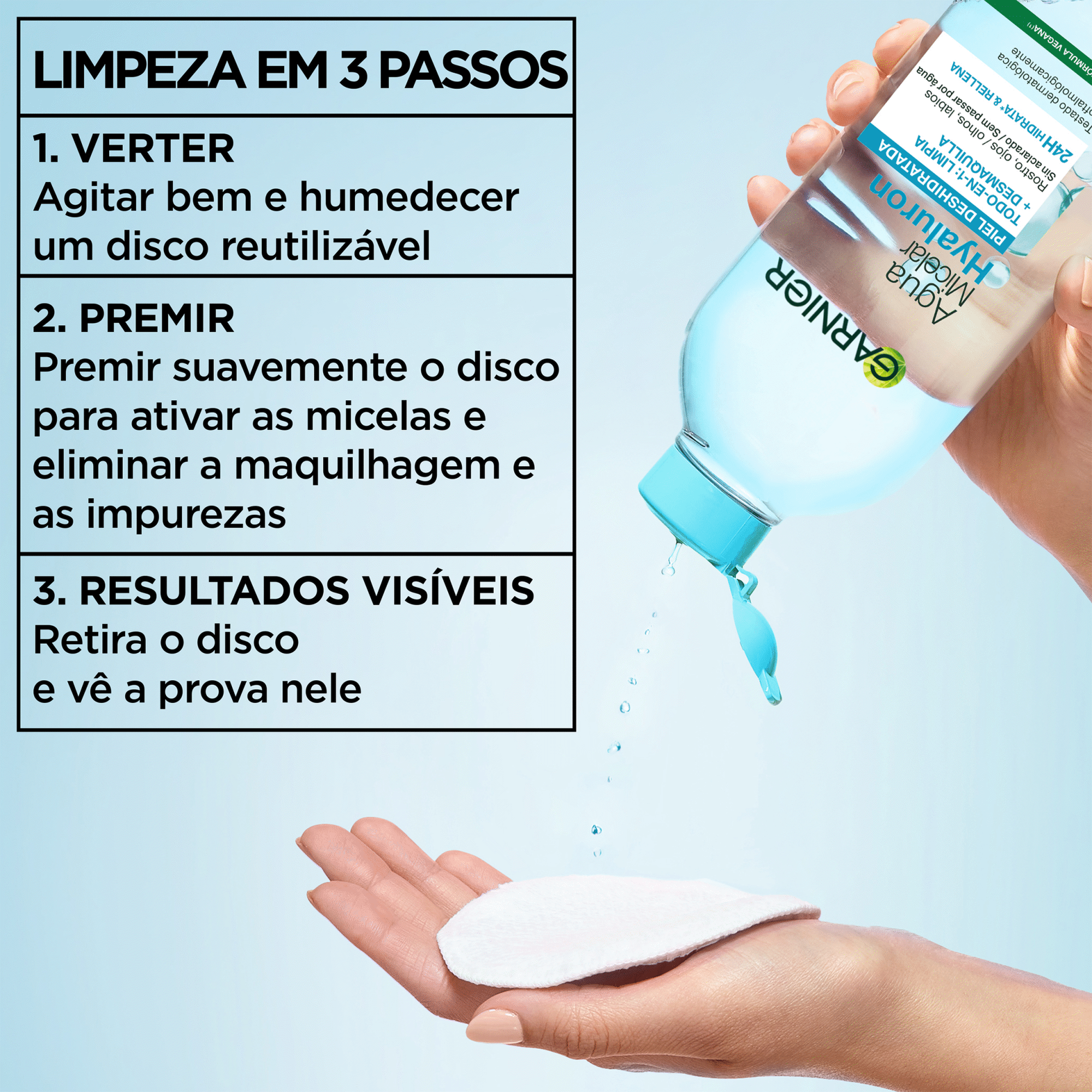 &Aacute;gua Micelar Tudo em Um Aloe Hialur&oacute;nico Garnier Skin Active