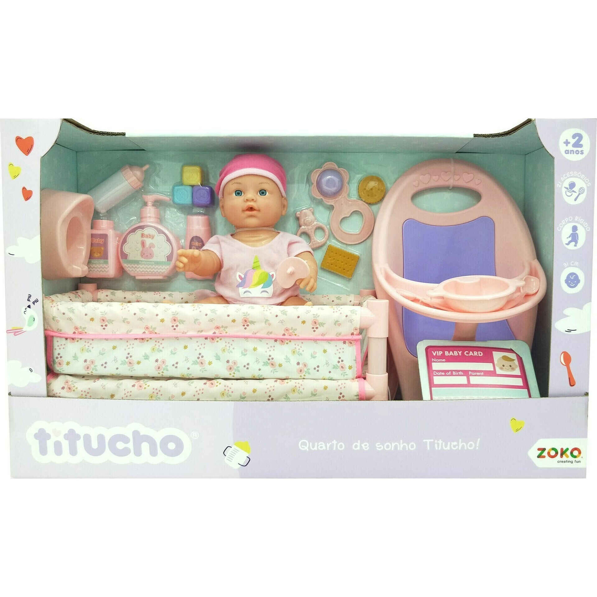 Zoko Titucho - Mega Conjunto de Quarto e Papa com Boneco 31cm