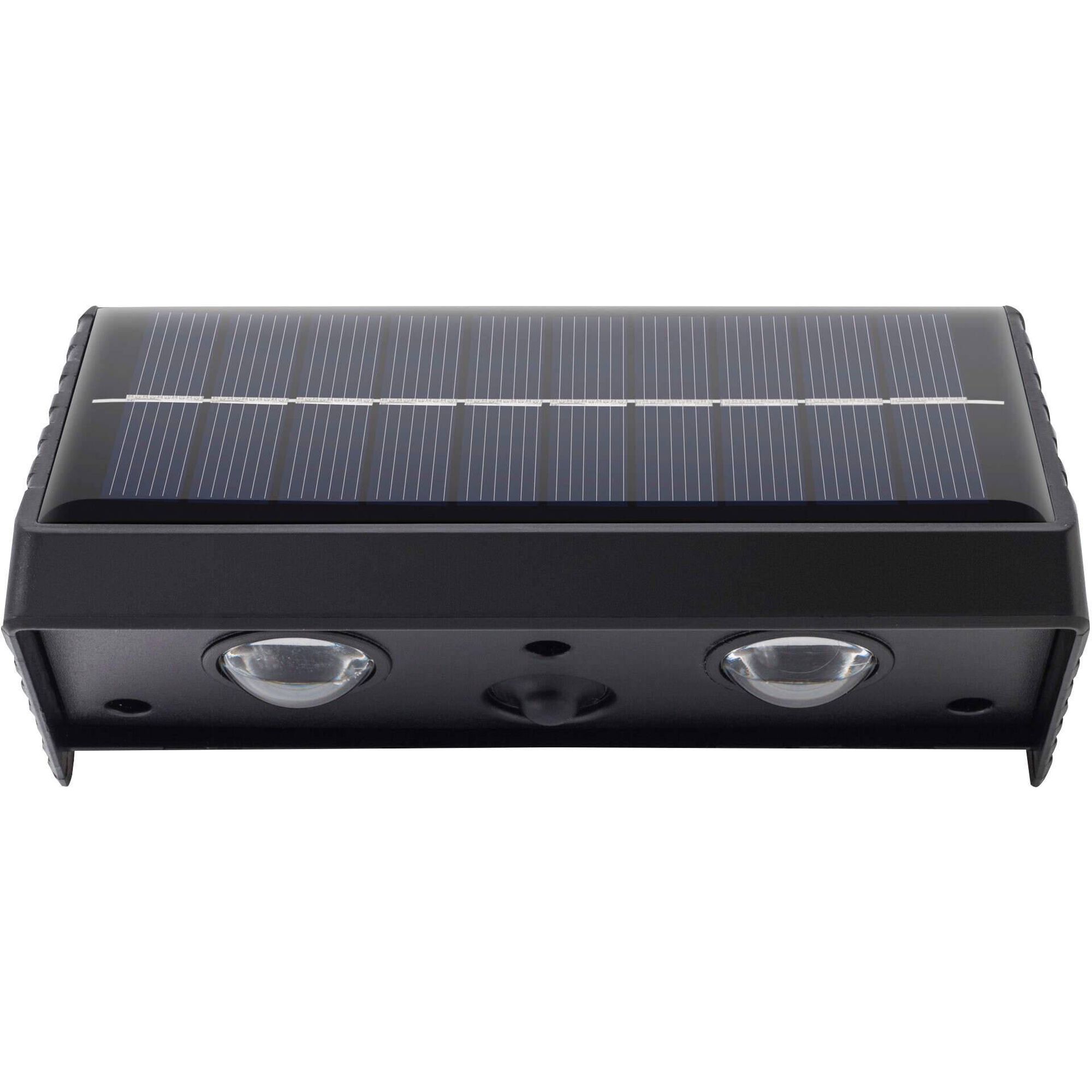 Foco de Parede Solar 2 LEDs Preto Boost