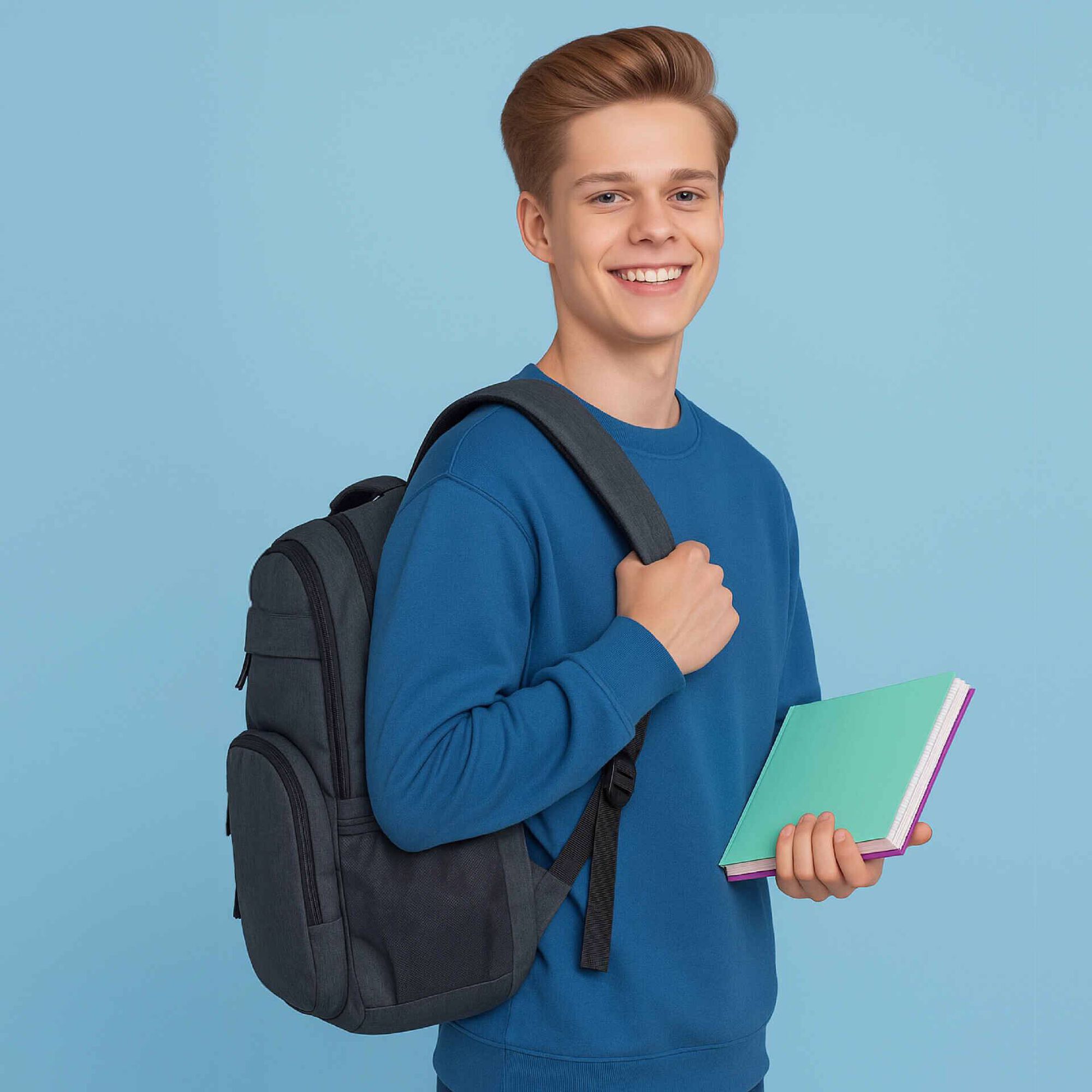 Mochila Dupla Azul Multipocket