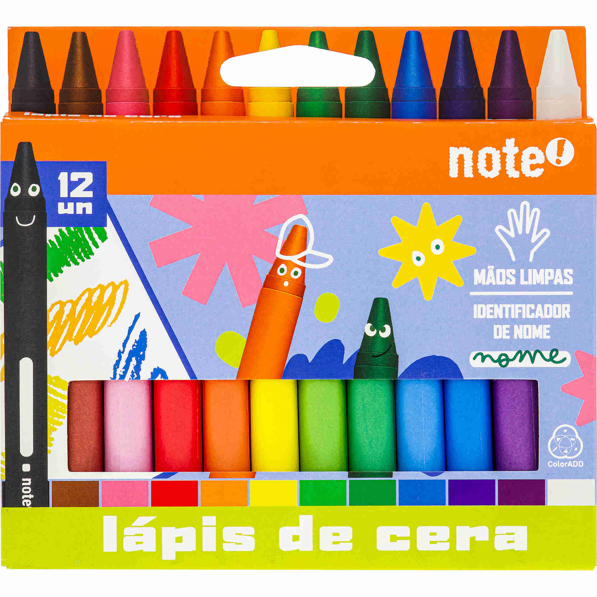 Conjunto 12 L&aacute;pis de Cera Note!