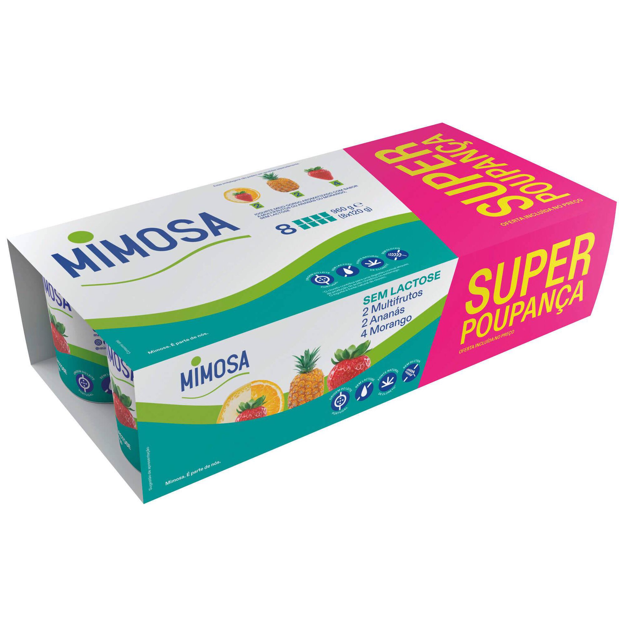 Iogurte Aroma Morango, Ananás e Multifrutos sem Lactose