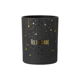 Vela em Copo 165g Preta Felicidade