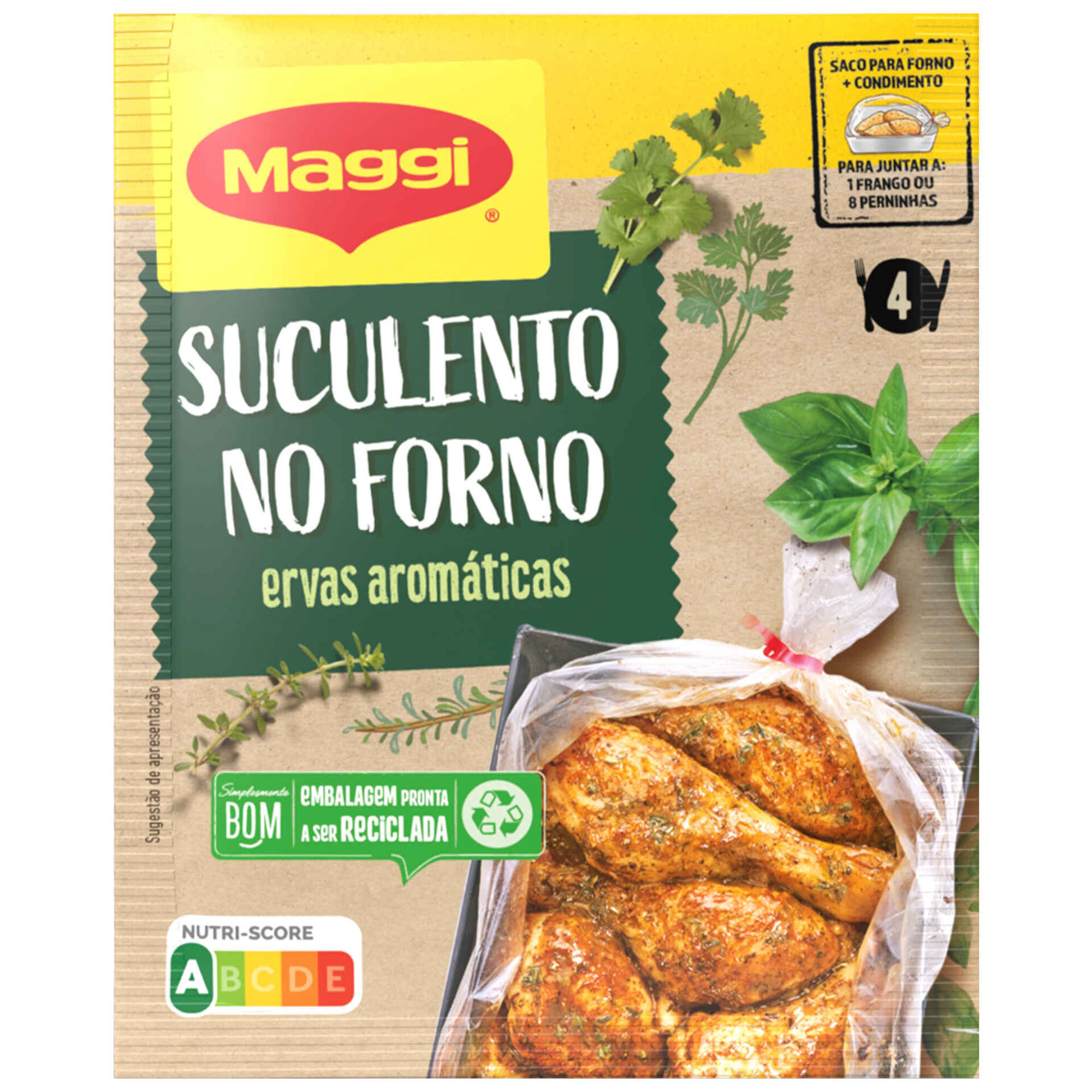 Molho Suculento Frango no Forno à Provençal com Ervas Aromáticas em Saqueta