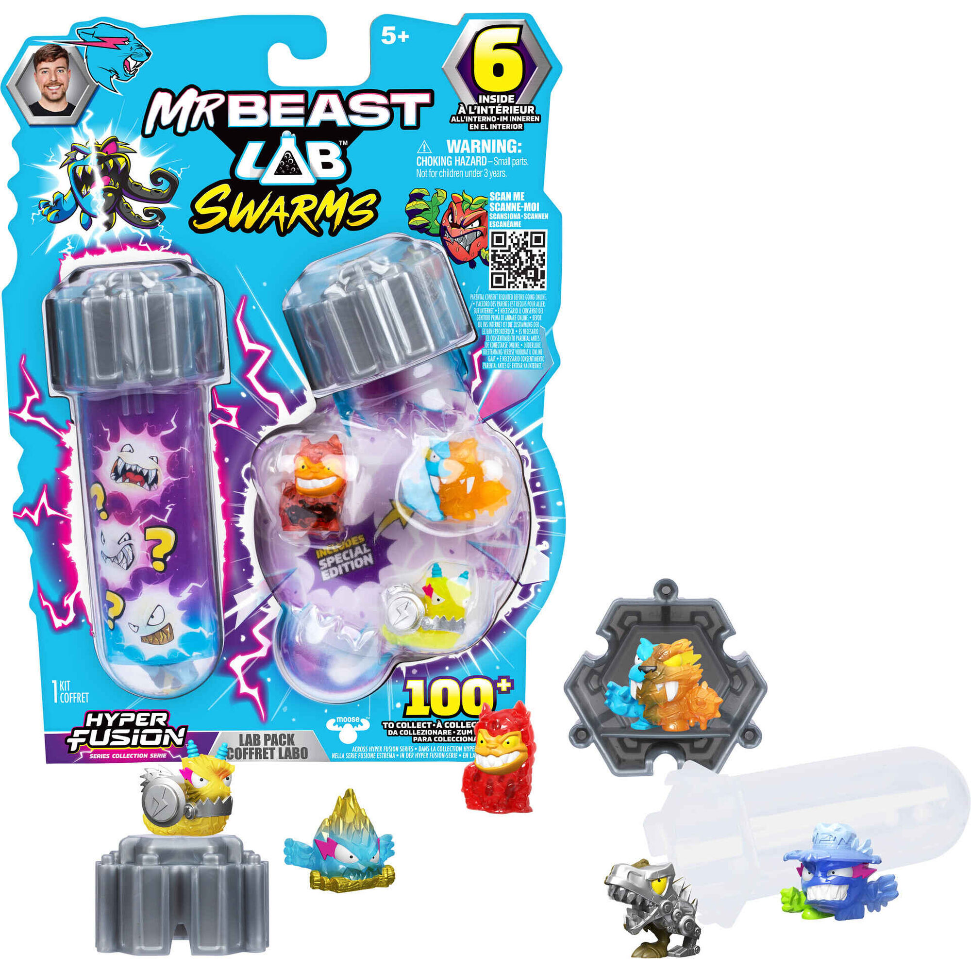 Mr. Beast - Pack 6 Figuras Lab Swarms Hyper Fusion
