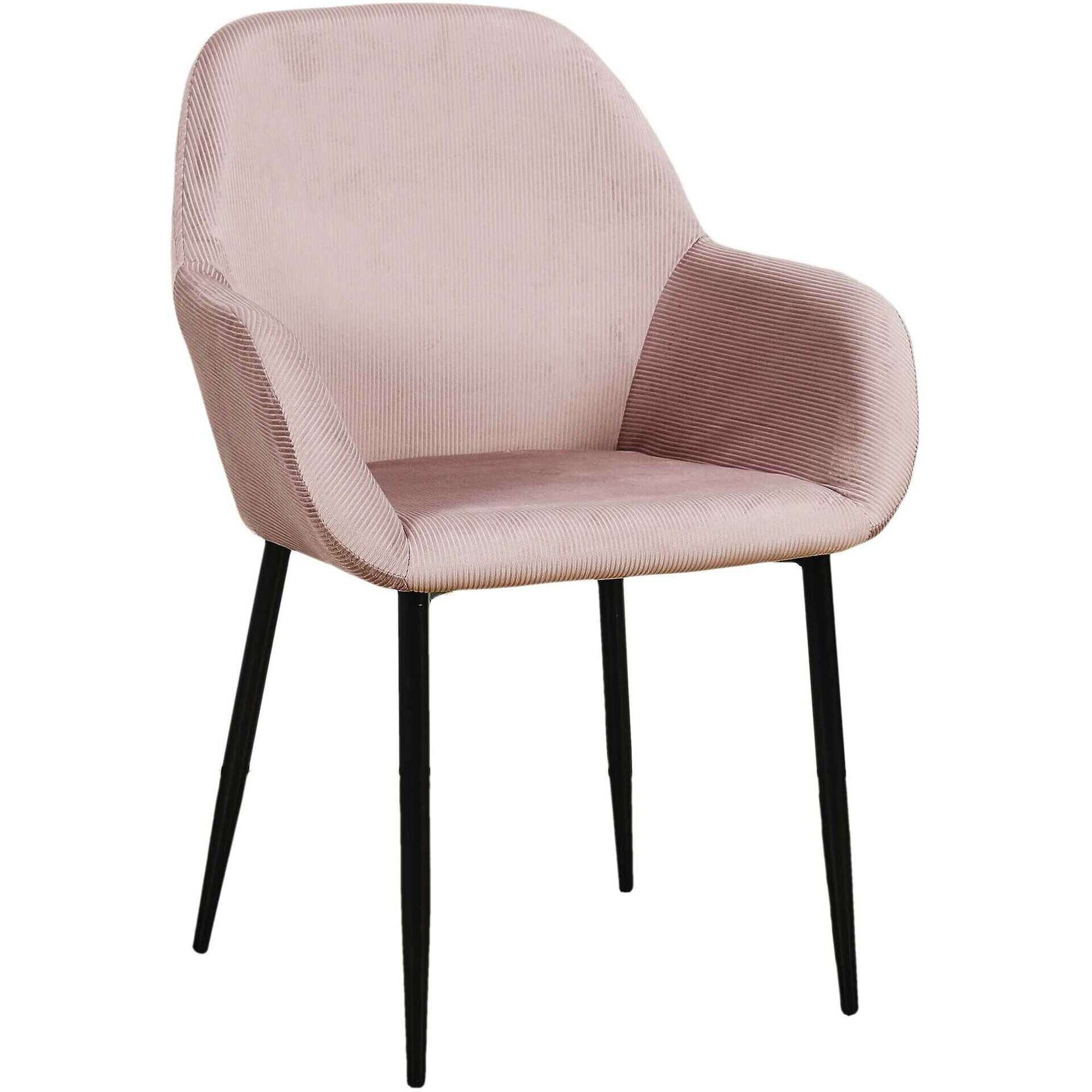 Conjunto de 2 Cadeiras Estofadas de Refei&ccedil;&atilde;o Bra&ccedil;os Rosa