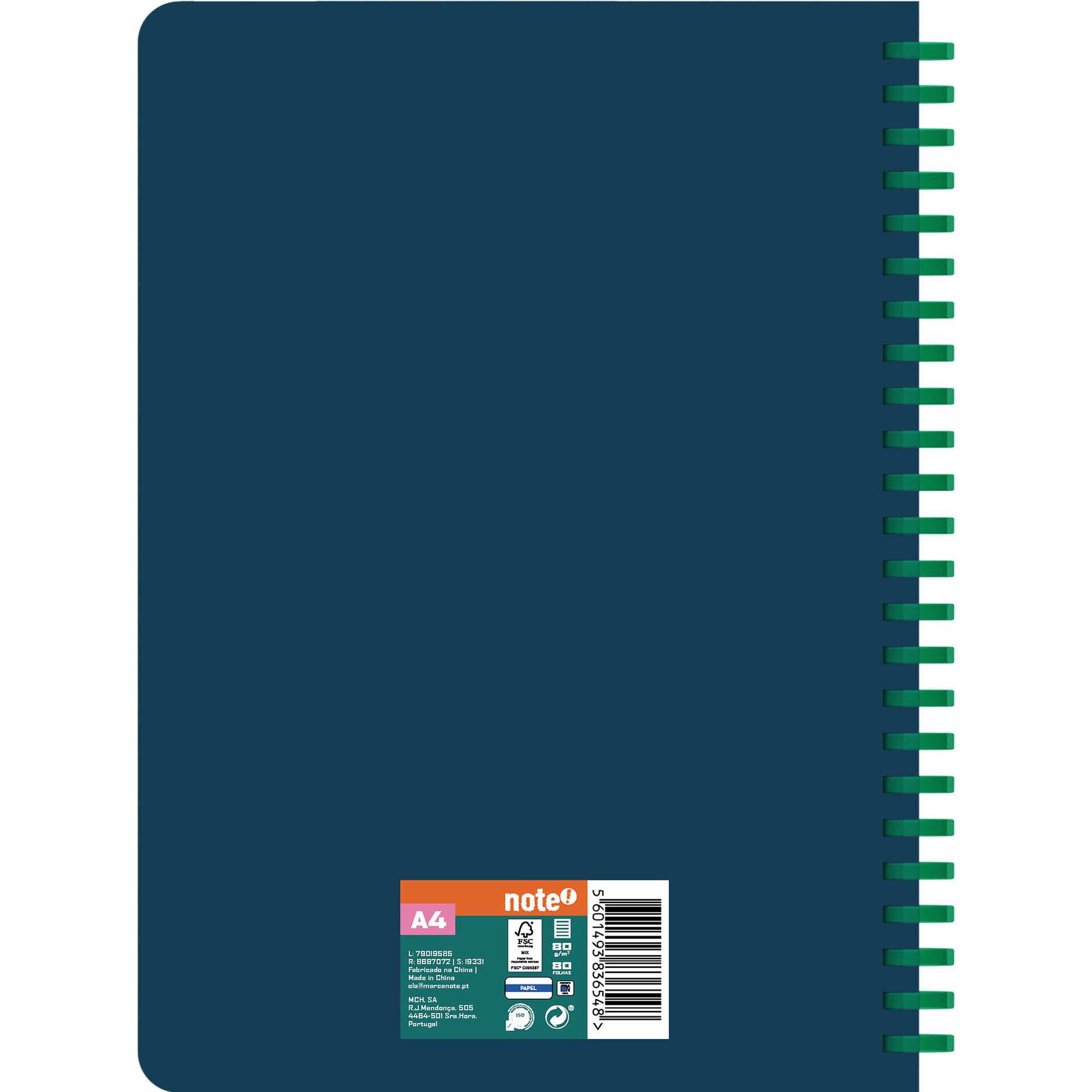 Caderno A4 Soft 80 Folhas Pautado (v&aacute;rias cores) Note!