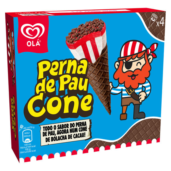 Gelado Cone Perna de Pau Olá