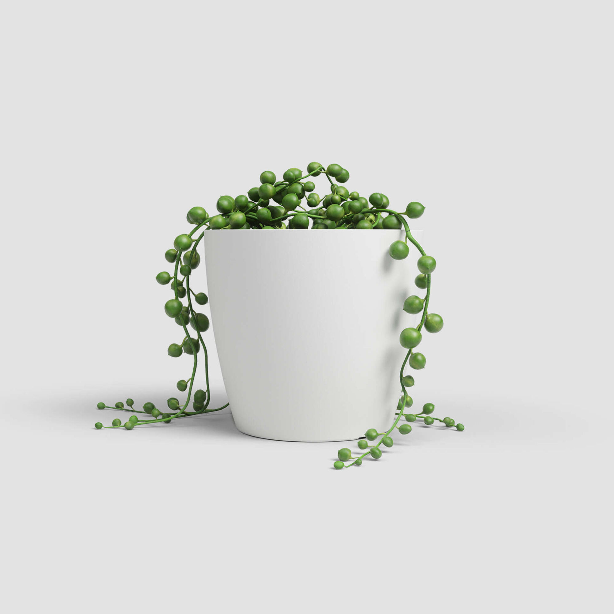 Vaso Redondo Plástico 9cm Branco Mate