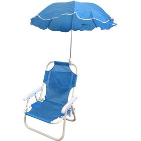 Cadeira Infantil com Guarda-Sol 27x37x46cm Azul Kasa