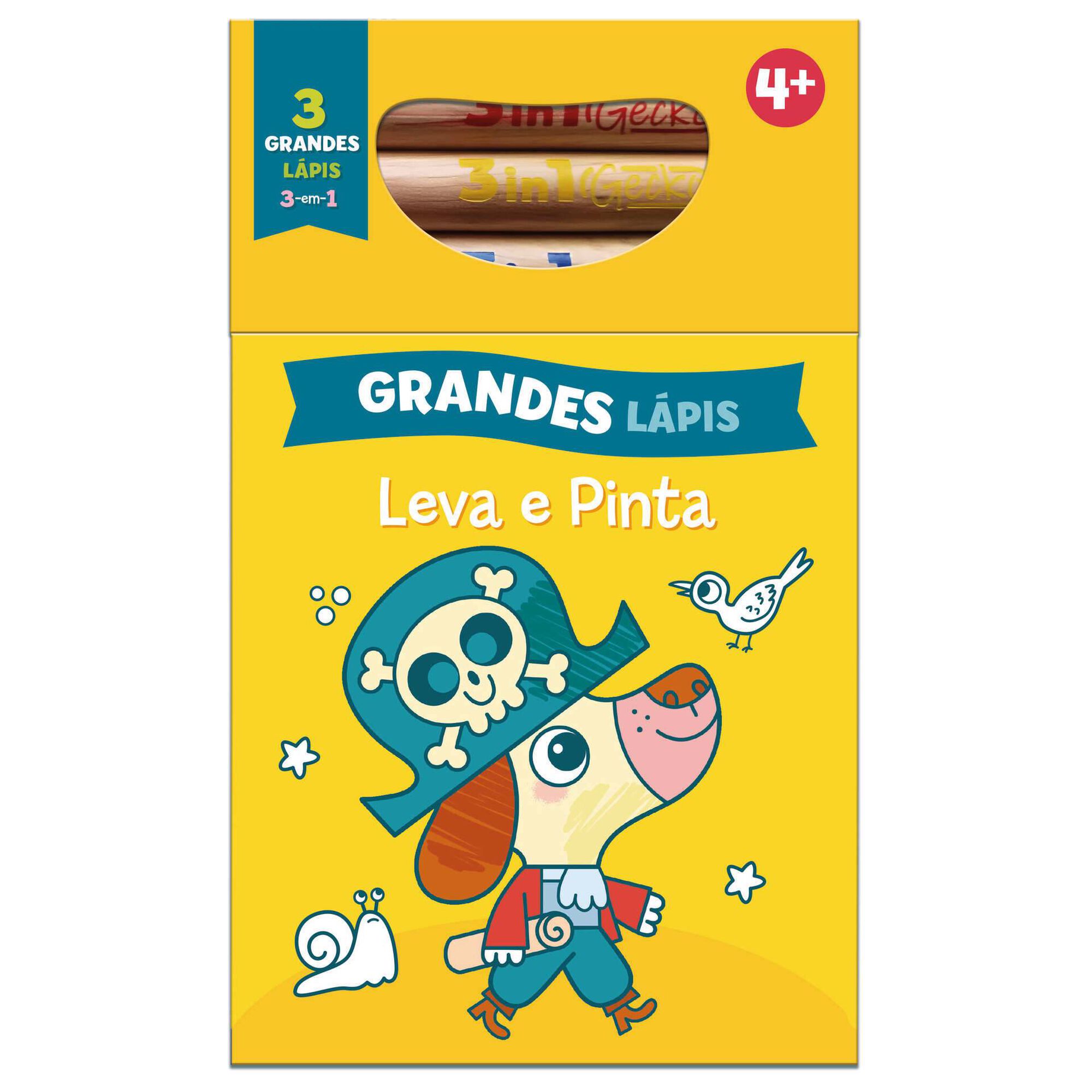 Leva e Pinta com Grandes Lápis - Amarelo - Cão Leva e Pinta com Grandes Lápis - Amarelo - Cão