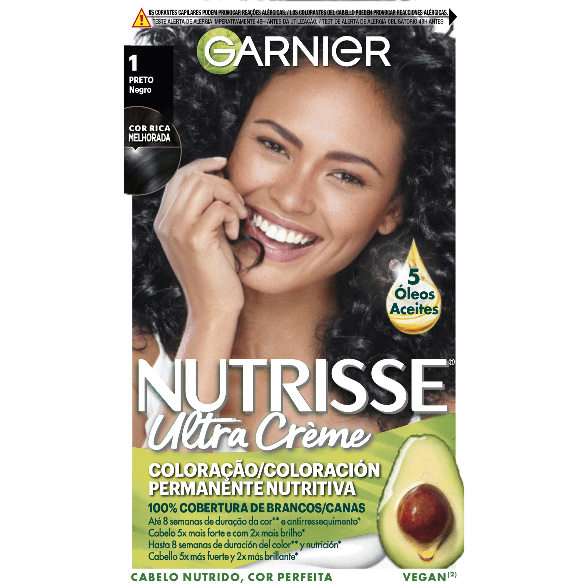 Colora&ccedil;&atilde;o Permanente Preto 1 Garnier Nutrisse