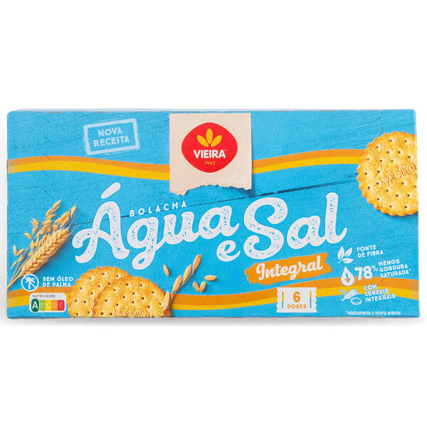 Bolachas de Água e Sal Integrais Vieira
