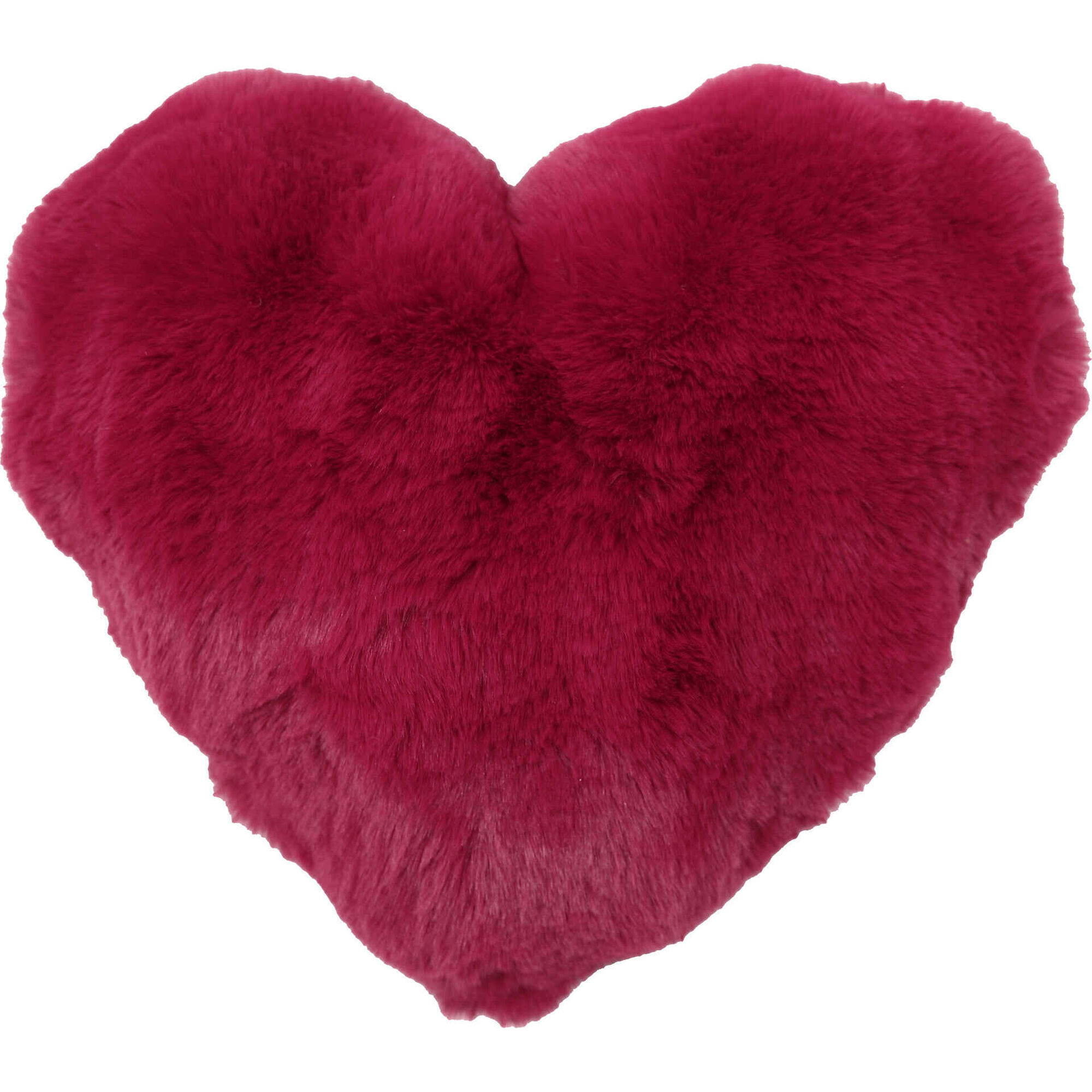 Almofada 45x40cm Cora&ccedil;&atilde;o com Pelo Vermelho Kasa