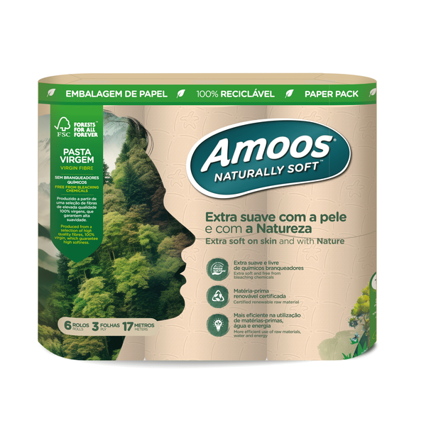 Papel Higiénico 3 Folhas Naturally Soft Amoos