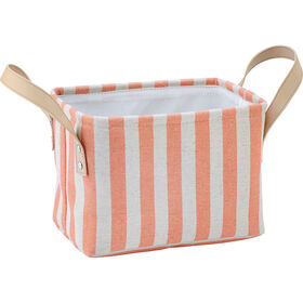 Cesto Retangular Tecido com Riscas 24x15x16cm Kasa