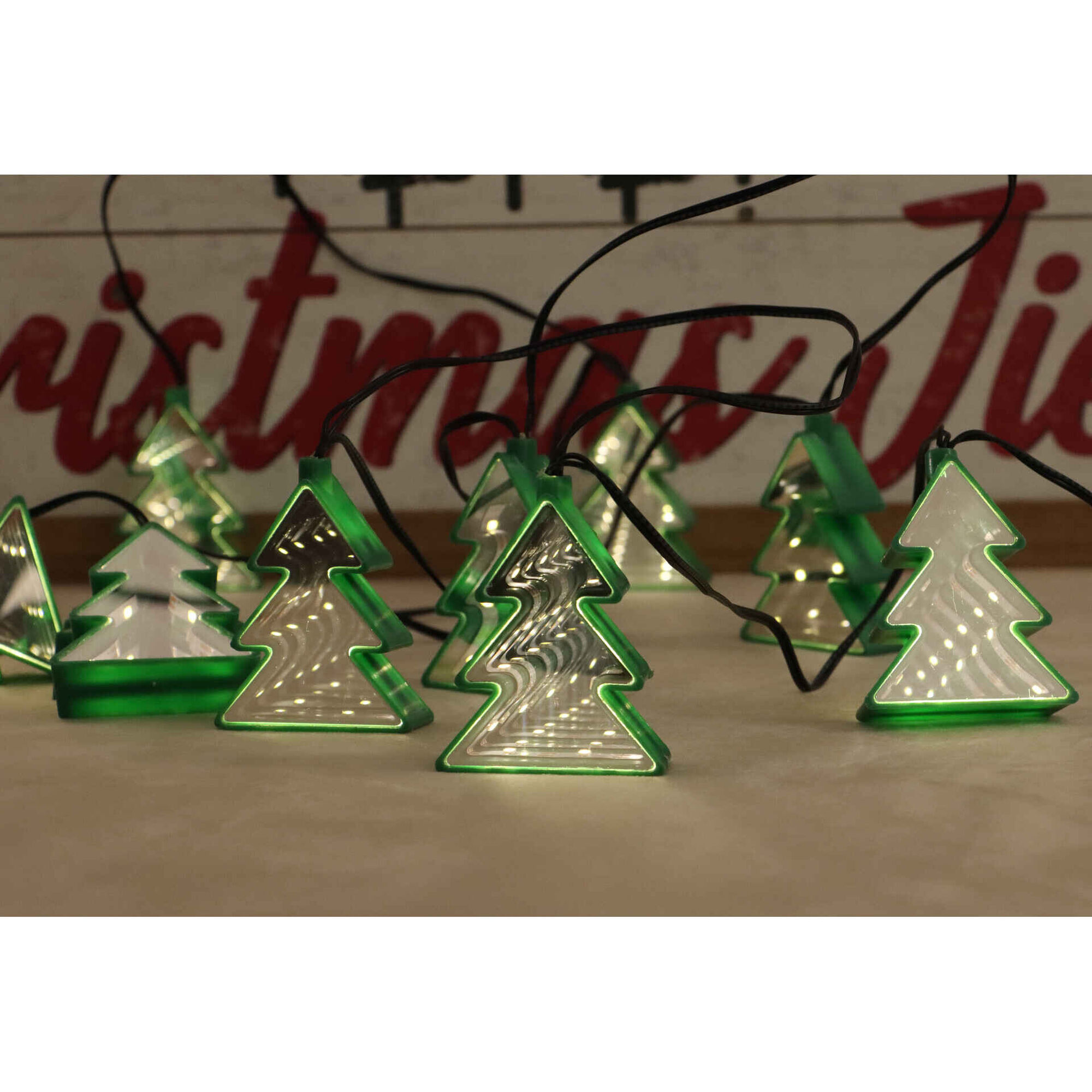 Luzes a Pilhas Árvores com Espelho