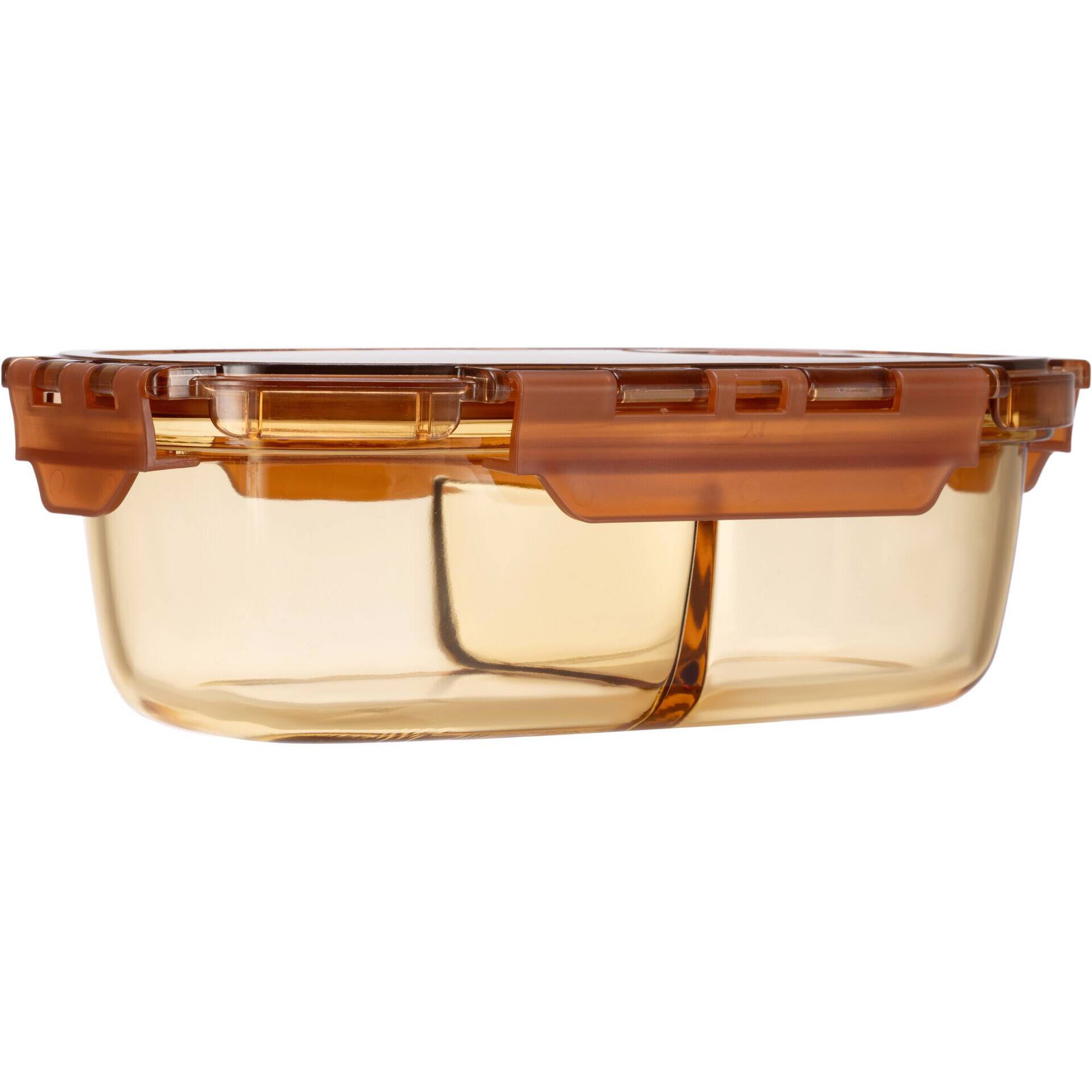 Caixa Vidro para Refeição com Divisórias 750ml Ambar Caixa Vidro para Refeição com Divisórias 750ml Ambar