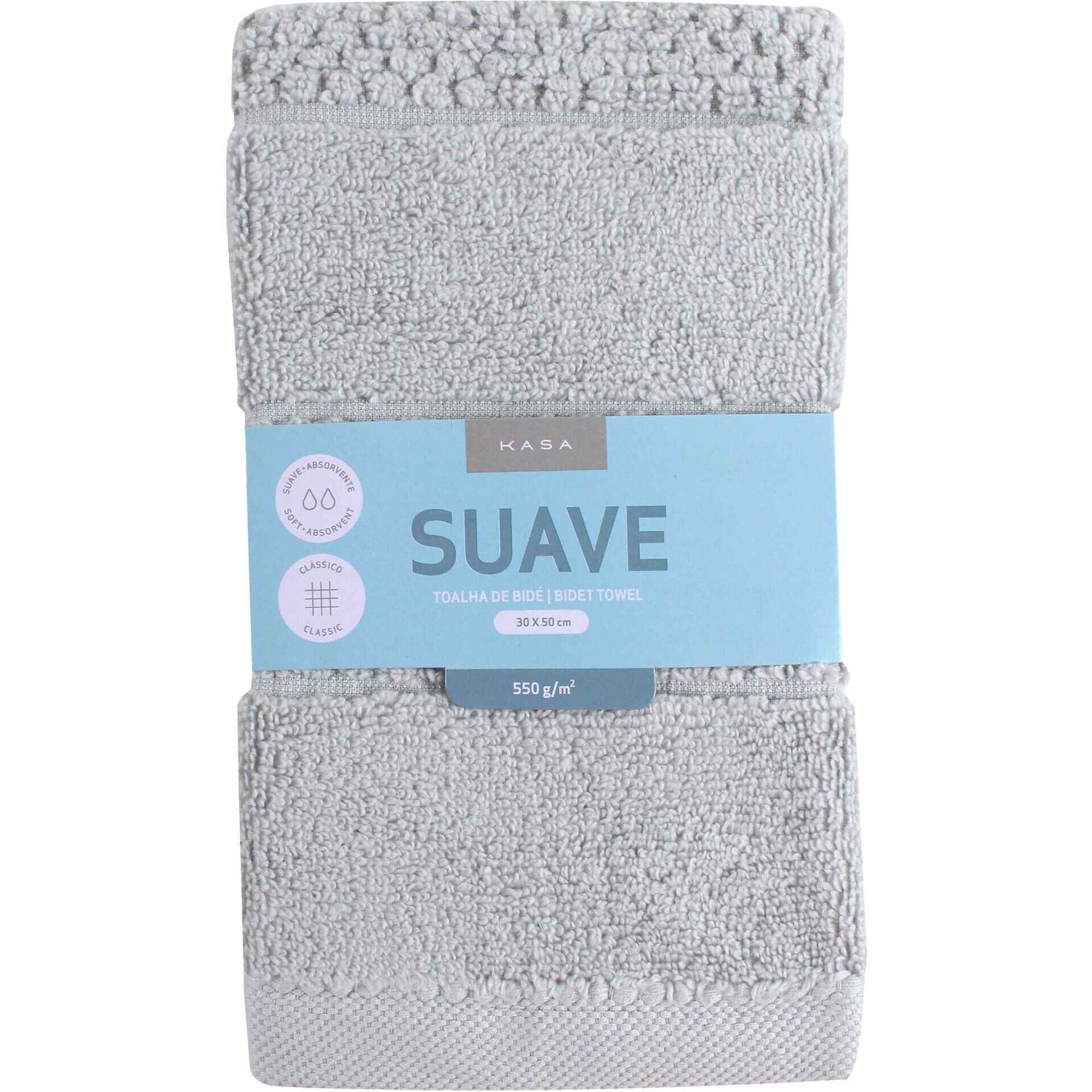 Toalha Bid&eacute; com Relevo Cinza Kasa
