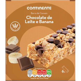 Barras de Cereais Chocolate de Leite e Banana