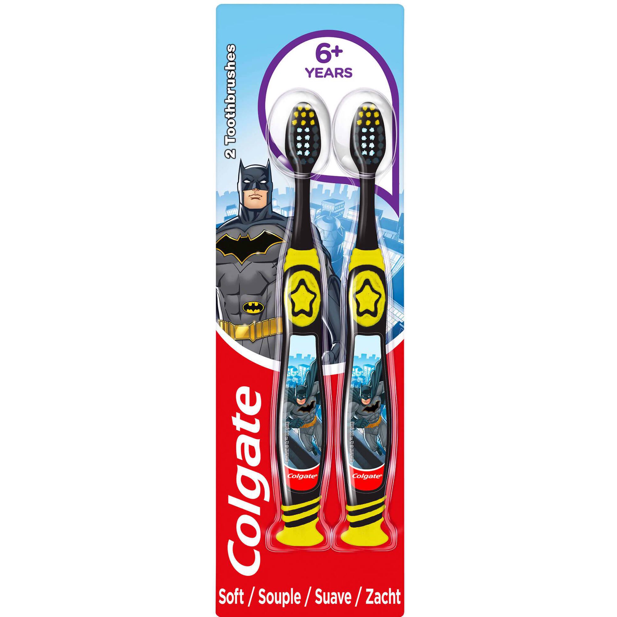 Escova de Dentes Suave Batman & Wonder Woman + 6 Anos
