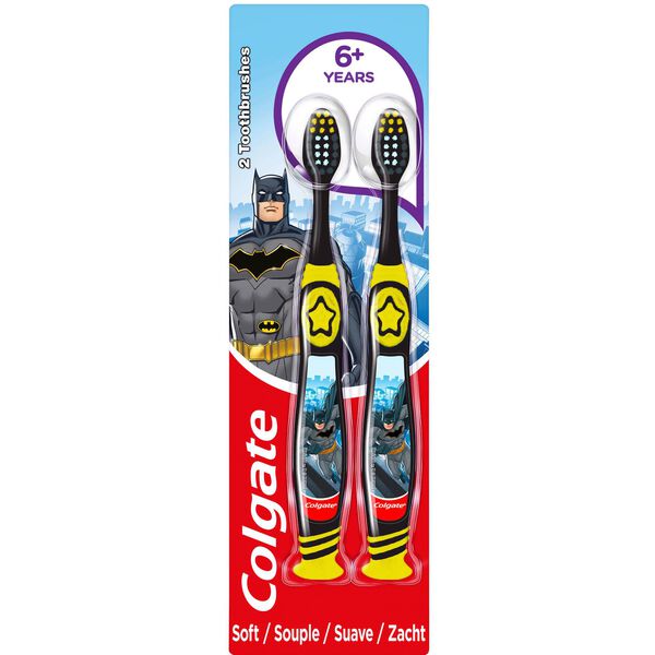 Escova de Dentes Suave Batman & Wonder Woman + 6 Anos Colgate