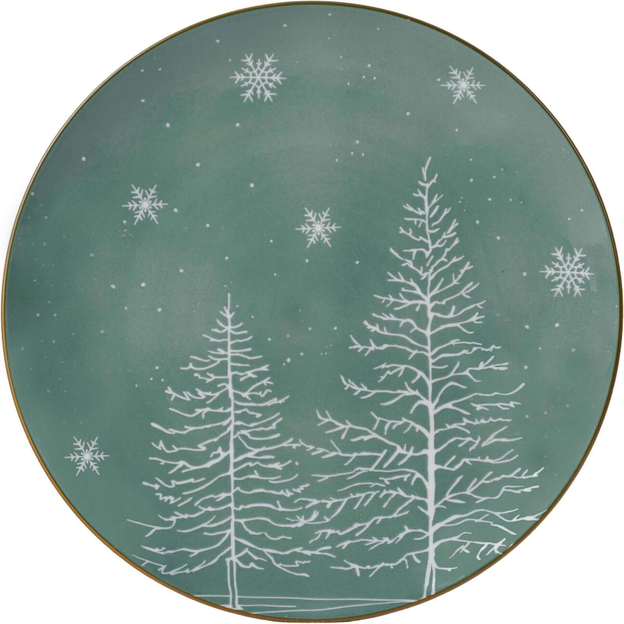 Servi&ccedil;o 6 Pessoas Porcelana &Aacute;rvore Verde Kasa