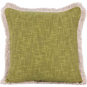 Almofada 45x45cm Lisa Verde com Franjas