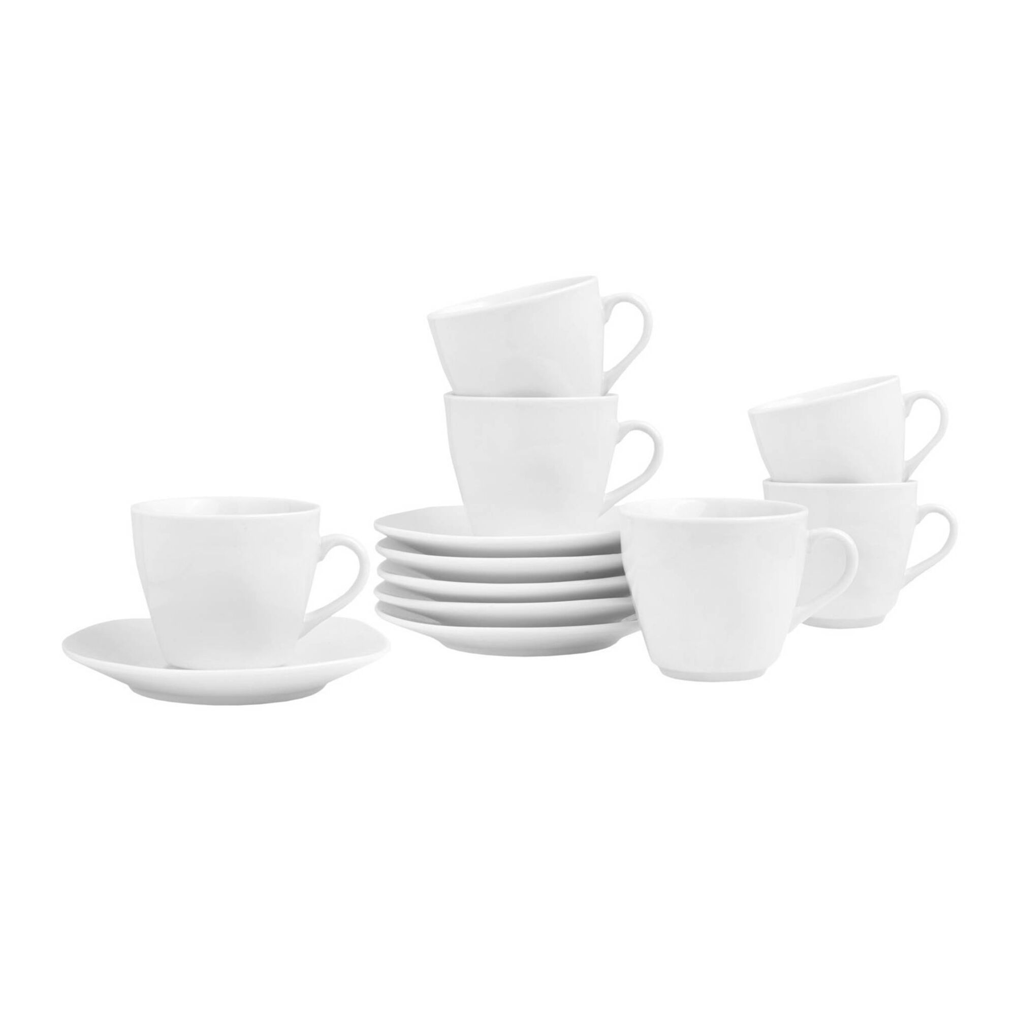 Serviço Café 6 Chávenas Brancas Quadrado