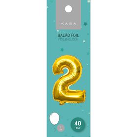 Balão Foil 40 cm nº2 Dourado