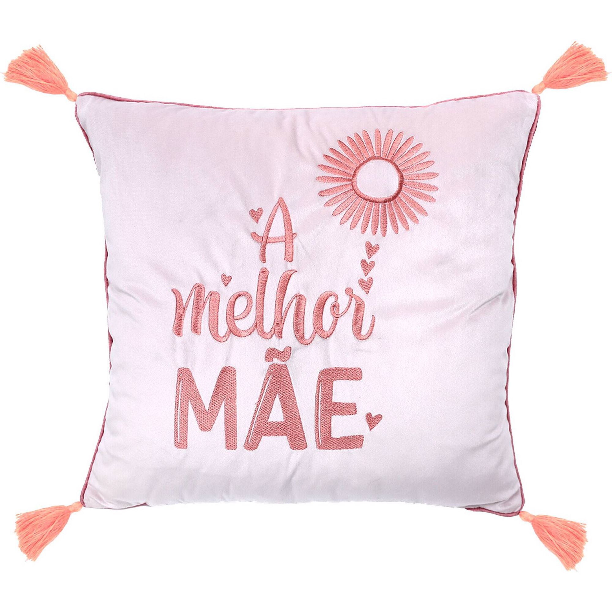 Almofada A Melhor M&atilde;e 45x45x10cm Rosa Kasa