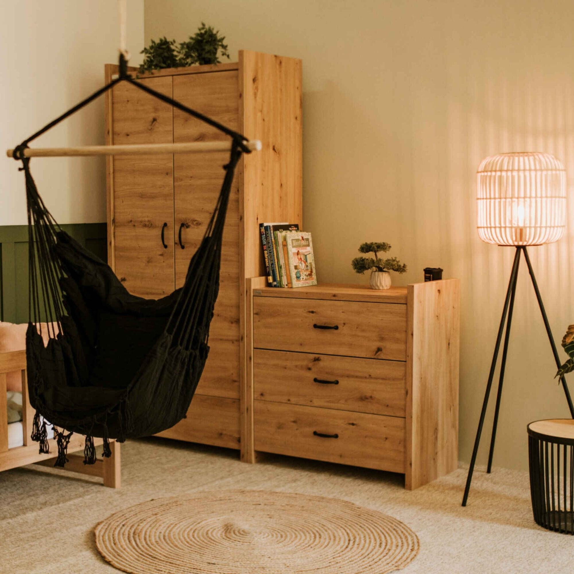 C&oacute;moda 3 Gavetas 84x45x87cm Carvalho Am&eacute;lia Twinko